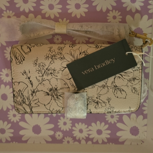 Vera Bradley Cream and Brown Floral Wallet - Picture 5 of 6